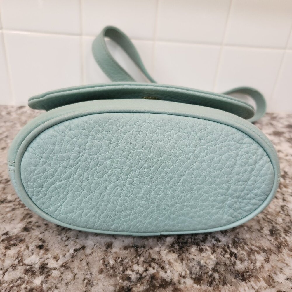 Coach Vintage Aqua Mint Sonoma Small Flap 4919 Natural Grain Leather 1996 USA - Picture 13 of 16